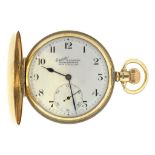 AN H. SAMUEL 9CT GOLD KEYLESS LEVER HUNTING CASED EVERITE WATCH, BIRMINGHAM 1936