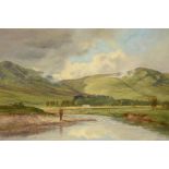 J MORISON, 19TH C SALMON FISHING SIGNED, SIGNED AGAIN AND INSCRIBED THE SALMON STREAM GLEN-DA-RUEL