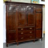 AN EARLY 20TH C CHIPPENDALE REVIVAL WARDROBE, 215 X 202CM