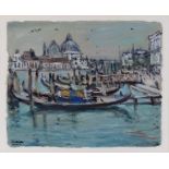 ERIC BATTISTA, VENICE, SIGNED AND INSCRIBED, MIXED MEDIA, 41 X 49.5CM