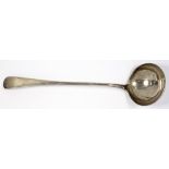 A SCOTTISH GEORGE III SILVER SOUP LADLE, OLD ENGLISH PATTERN, EDINBURGH 1777, 4OZS