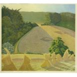 †JOHN NORTHCOTE NASH, RA (1893-1977) THE CORNFIELD lithograph in colour, published by W Stacey