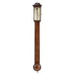 A VICTORIAN MAHOGANY CISTERN BAROMETER, DOLLOND LONDON, MID 19TH C with silvered scale and