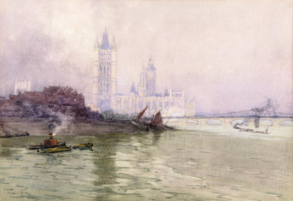 ATTRIBUTED TO HERBERT MENZIES MARSHALL, RWS (1841-1913) THE PALACE OF WESTMINSTER watercolour, 24