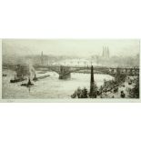 WILLIAM LIONEL WYLLIE, RA, RBA, RE WESTMINSTER FROM ST PAUL'S etching, signed by the artist in