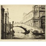 †GRAHAM BARRY CLILVERD (1883-1959) VENICE etching, signed by the artist in pencil, 21.5 x 27cm and