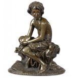 A FRENCH BRONZE SCULPTURE OF GIOTTO CAST FROM A MODEL BY ETIENNE HENRI DUMAIGE, LATE 19TH CENTURY