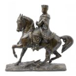 A FRENCH BRONZE EQUESTRIAN STATUETTE OF JOHN III SOBIESKI KING OF POLAND CAST FROM A MODEL BY