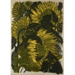 †JOHN BRATBY, RA (1928-1992) SUNFLOWERS II lithograph, signed by the artist in pencil and numbered