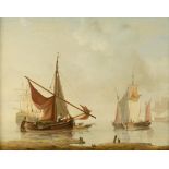 ATTRIBUTED TO THOMAS LUNY (1759-1837) DUTCH FISHING BOATS AND OTHER VESSELS MAKING READY AT DAWN oil