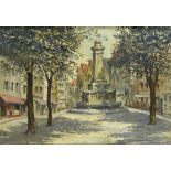 †WILLIAM MCALLISTER TURNER (1901-1976) PLACE DE LA BONNETERIE TROYES signed, with the artist's