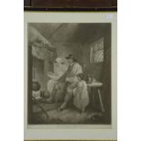 WILLIAM BARNARD (1774-1849) AFTER GEORGE MORLAND (1763-1804) THE COTTAGE FIRE SIDE mezzotint,