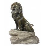 A BRONZE SCULPTURE OF AN ABYSSINIAN LION CAST FROM A MODEL LEON BUREAU, C EARLY 20TH CENTURY rich