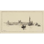 WILLIAM LIONEL WYLLIE, RA, RBA, RE (1851-1951) THE MEDWAY etching, signed by the artist in pencil,