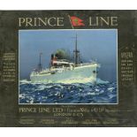 KENNETH DENTON SHOESMITH (1890-1939) PRINCE LINE lithograph poster by Carlton Printers Ltd,