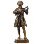 A FRENCH BRONZE STATUETTE OF THE YOUNG MOZART CAST FROM A MODEL BY JEAN LOUIS GREGOIRE, C1900 rich