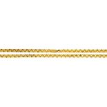 A PINCHBECK NECK CHAIN, C1840 of textured links with barrel clasp, 92cm, 66g++Ends require rejoining