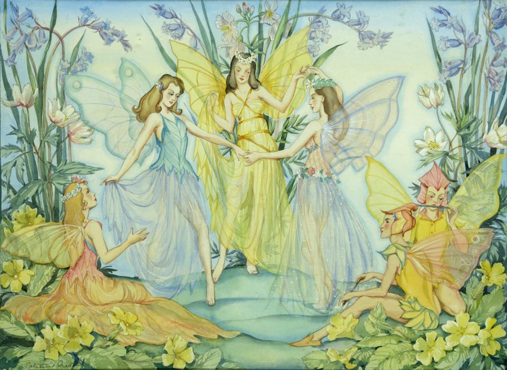 †PATIENCE ARNOLD (1901-1992) FAIRIES signed, watercolour, 25.5 x 35cm++In good condition undisturbed