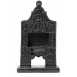 FREEMASONRY. AN UNUSUAL VICTORIAN CAST IRON SPILL HOLDER OR STAND IN THE FORM OF A FIREGRATE, MID