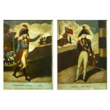 TWO REGENCY TRANSFER ENGRAVINGS UNDER GLASS OF ADMIRAL LORD NELSON AND THE ARCHDUKE CHARLES OF