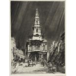 †FRANCIS DODD, RA, RWS (1874-1949) ST MARY LE STRAND etching with drypoint, signed by the