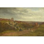 SYLVESTER MARTIN (1856-1906) THE HUNT IN FULL CRY signed, dated 1896 and inscribed Fern Hill...