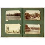 A COLLECTION OF POSTCARDS IN FOUR ALBUMS AND LOOSE, FIRST HALF 20TH C, INCLUDING SEVERAL REAL