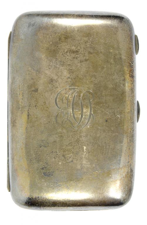 A GEORGE V SILVER CIGAR CASE, BIRMINGHAM 1922, 14CM W, 6OZS 8DWTS