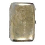 A GEORGE V SILVER CIGAR CASE, BIRMINGHAM 1922, 14CM W, 6OZS 8DWTS