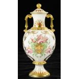 A ROYAL CROWN DERBY EQUINOX VASE AND COVER, 20CM H, PRINTED MARK