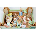 SIXTEEN BESWICK (ROYAL DOULTON) BEATRIX POTTER CHARACTER FIGURES AND A GROUP, VARIOUS SIZES, PRINTED