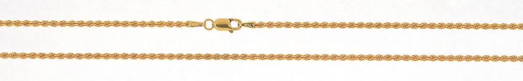 A 9CT GOLD ROPE NECKLACE, 8.5G