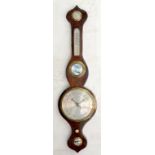 MAHOGANY BAROMETER WITH SILVERED DIAL