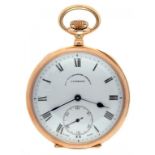 A SWISS 9CT GOLD KEYLESS LEVER WATCH, MOVEMENT INSCRIBED MOBILLIA, THE ENAMEL DIAL INSCRIBED
