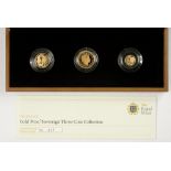 GOLD COINS. 2012 PROOF SOVEREIGN THREE COIN COLLECTION, BOXED