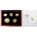 GOLD COINS. 1996 GOLD PROOF SET, FIVE POUNDS - HALF SOVEREIGN, BOXED