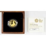 GOLD COIN. 2008 PROOF QUARTER BRITANNIA, BOXED