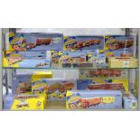 A COLLECTION OF CORGI DIE-CAST CIRCUS VEHICLES, ALL BOXED, ON TWO SHELVES
