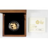 GOLD COIN. 2009 PROOF SOVEREIGN, BOXED