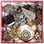 MISCELLANEOUS COSTUME JEWELLERY AND WRISTWATCHES