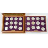 QUEEN ELIZABETH II GOLDEN JUBILEE COLLECTION. A SET OF TWENTY FOUR PROOF SILVER CROWNS, CASED,