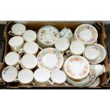 A PARAGON BONE CHINA COUNTRY LANE PATTERN TEA SERVICE AND A TUSCAN CHINA LOWESTOFT PATTERN TEA