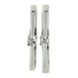 TWO 9CT WHITE GOLD DIAMOND RINGS, SIZE L AND M, 3.6G