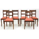 A SET OF SIX GEORGE IV MAHOGANY DINING CHAIRS ON SABRE LEGS