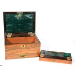 A VICTORIAN ROSEWOOD DRESSING CASE WITH FITTED INTERIOR AND JEWEL DRAWER, 28CM W