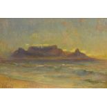 GEORGE CROSLAND ROBINSON (1858-1930), TABLE MOUNTAIN, signed, oil on canvas, 37 x 55cm++Unlined