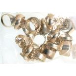 TWENTY FOUR BIKER AND OTHER SILVER RINGS, 327G