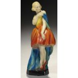 A ROYAL WORCESTER FIGURE OF COLUMBINE, MODELLED BY DORIS LINDNER, 1953, 15.5cm h, printed mark and