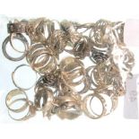 FIFTY SILVER RINGS, VARIOUS DESIGNS, 240G