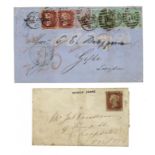 POSTAL HISTORY. 8TH AUGUST 1846 ENTIRE LETTER London with superb boxed blue BARRAS BRIDGE RH on